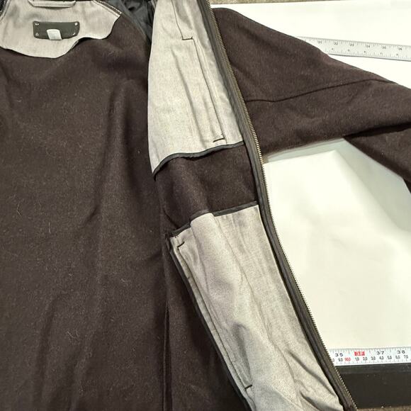 Smartwool L Unisex Full Zip Merino Wool Jacket Dark Brown Mid Weight Unlined - Picture 11 of 12